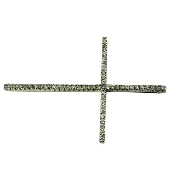 14 Karat White Gold Diamond Cross Pendant #18982 - Picture 3 of 7